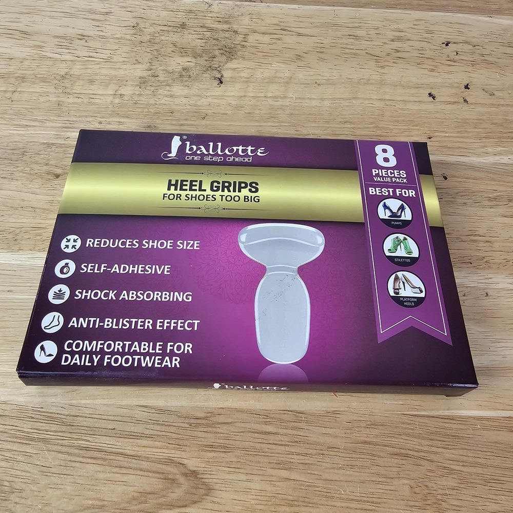 Ballotte Silicone Heel Protector, Heel Grips/Heel‎ Pads for Shoes Natural 8 Pack